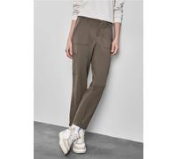 Street One Cargohose Damen Middle Waist Slim Fit Größe 40 Länge 28 muddy braun