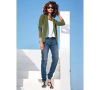 Jerseyblazer HEINE "Jersey-Blazer", Damen, Gr. 34, grün (oliv), 100% Baumwolle, Blazer (94485123-34) oliv