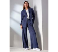Jerseyblazer HEINE "Jersey-Blazer", Damen, Gr. 40, blau (marine, ecru nadelstreifen), 55% Viskose, 40% Polyester, 5% Elasthan, Blazer (75881255-40) marine, ecru nadelstreifen