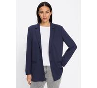 Jerseyblazer HEINE "Jersey-Blazer", Damen, Gr. 42, blau (marine), 55% Viskose, 40% Polyester, 5% Elasthan, Blazer (36312547-42) marine