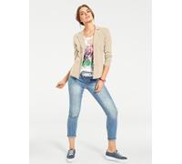 Jerseyblazer HEINE "Jersey-Blazer", Damen, Gr. 46, beige (sand), 100% Baumwolle, Blazer (78621764-46) sand