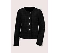 Jerseyblazer MADELEINE "Blazer Eleganter Tweed-Kurzblazer mit Metallknöpfen", Damen, Gr. 38, schwarz, Obermaterial: 80% Polyester PES. 20% Wolle WO., Modern, normal, Blazer, Edle Metallknöpfe (9208706