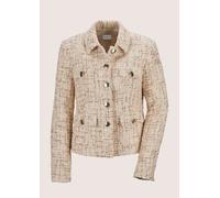 Jerseyblazer MADELEINE "Blazer Glanzvoller Kurzblazer", Damen, Gr. 42, beige (beige, goldfarben), Obermaterial: 75% Polyester PES. 20% Wolle WO. 5% Polyacryl PAN., Modern, normal, Blazer (27932267-42)