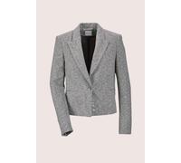 Jerseyblazer MADELEINE "Blazer Modischer Jersey-Blazer in Boxy-Form", Damen, Gr. 38, grau (grau, wollweiß), Obermaterial: 86% Baumwolle CO. 11% Polyamid PA. 3% Elasthan EL., Modern, normal, Blazer (47