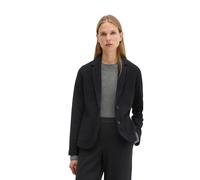 Jerseyblazer MARC O'POLO "aus Organic-Cotton-Mix", Damen, Gr. 42, dunkelgrau, Jersey, Obermaterial: 91% Baumwolle, 8% Polyester, 1% Elasthan, gestreift, regular fit normal, normaler Saum, Blazer (1426