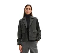 Jerseyblazer MARC O'POLO "Bio-Baumwolle-Polyester-Viskose-Stretch-Mix", Damen, Gr. 40, dunkelgrau, Obermaterial: 57% Baumwolle, 36% Polyester, 6% Viskose, 1% Elasthan, unifarben, relaxed fit, 1-Knopf-