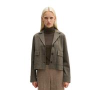 Jerseyblazer MARC O'POLO "Bio-Baumwolle-Polyester-Viskose-Stretch-Mix", Damen, Gr. 42, schwarz braun, Obermaterial: 57% Baumwolle, 36% Polyester, 6% Viskose, 1% Elasthan, unifarben, relaxed fit, 1-Kno