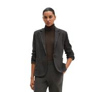 Jerseyblazer MARC O'POLO "in Woll-Optik", Damen, Gr. 42, grau (schwarz graphite melange), Obermaterial: 52% Baumwolle, 40% Viskose, 7% Polyamid, 1% Elasthan, unifarben, regular fit normal, normaler Sa