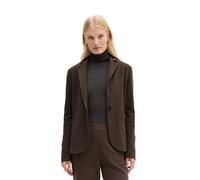 Jerseyblazer MARC O'POLO "in Woll-Optik", Damen, Gr. 44, braun (stone braun melange), Obermaterial: 52% Baumwolle, 40% Viskose, 7% Polyamid, 1% Elasthan, unifarben, regular fit normal, normaler Saum,