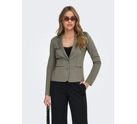 Jerseyblazer ONLY "ONLPOPTRASH - 2-Knopf Blazer mit taillierter Silhouette", Damen, Gr. L, smokey olive, Milano Rib, Obermaterial: 63% Viskose, 32% Nylon, 5% Elasthan, unifarben, regular fit hüftlang,