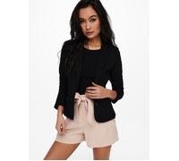 Jerseyblazer ONLY "ONLPOPTRASH - 2-Knopf Blazer mit taillierter Silhouette", Damen, Gr. S, schwarz, Milano Rib, Obermaterial: 63% Viskose (LENZING™ ECOVERO™), 32% Nylon, 5% Elasthan, unifarben, regula