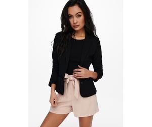 Jerseyblazer ONLY "ONLPOPTRASH - 2-Knopf Blazer mit taillierter Silhouette", Damen, Gr. S, schwarz, Milano Rib, Obermaterial: 63% Viskose (LENZING™ ECOVERO™), 32% Nylon, 5% Elasthan, unifarben, regula