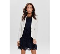 Jerseyblazer ONLY "ONLPOPTRASH - 2-Knopf Blazer mit taillierter Silhouette", Damen, Gr. XL, cloud dancer, Milano Rib, Obermaterial: 63% Viskose, 32% Nylon, 5% Elasthan, unifarben, regular fit hüftlang