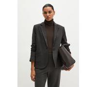 Jerseyblazer MARC O'POLO "in Woll-Optik", Damen, Gr. 34, grau (schwarz graphite melange), Obermaterial: 52% Baumwolle, 40% Viskose, 7% Polyamid, 1% Elasthan, unifarben, regular fit normal, normaler Sa