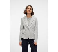Jerseyblazer VERO MODA "VMJULIA LS BLAZER", Damen, Gr. 38, grau (light grau melange), Piqué, Obermaterial: 66% Polyester, 34% Baumwolle, meliert, tailliert, Blazer (794373-38) light grau melange