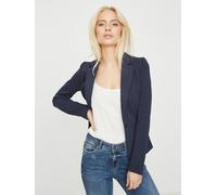 Jerseyblazer VERO MODA "VMJULIA LS BLAZER", Damen, Gr. 42, blau (total eclipse), Piqué, Obermaterial: 66% Polyester, 34% Baumwolle, unifarben, tailliert, Blazer (490491-42) total eclipse
