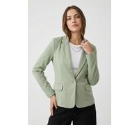 Jerseyblazer VERO MODA "VMJULIA LS BLAZER JRS NOOS", Damen, Gr. 34, fog grün, Jersey, Obermaterial: 66% Polyester, 34% Baumwolle, unifarben, regular fit normal, tiefer V-Ausschnitt, Blazer (11722914-3