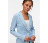 Jerseyblazer VERO MODA "VMJULIA LS BLAZER JRS NOOS", Damen, Gr. 36, cashmere blau, Jersey, Obermaterial: 66% Polyester, 34% Baumwolle, meliert, feminin, tailliert, tiefer V-Ausschnitt, Blazer (3084695