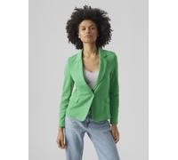 Jerseyblazer VERO MODA "VMJULIA LS BLAZER JRS NOOS", Damen, Gr. 36 (S), grün (bright grün), Jersey, Obermaterial: 66% Polyester, 34% Baumwolle, unifarben, regular fit normal, tiefer V-Ausschnitt, mit