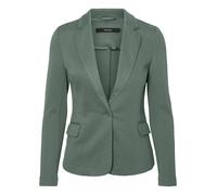 Jerseyblazer VERO MODA "VMJULIANE, figurbetonter Schnitt, 1-Knopf Verschluss", Damen, Gr. 34, laurel wreath, Jersey, Obermaterial: 66% Polyester, 34% Baumwolle, unifarben, normal, V-Ausschnitt, Blazer