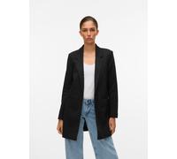 Jerseyblazer VERO MODA "VMVERINA LS LONG BLAZER", Damen, Gr. 34, schwarz, Jersey, Obermaterial: 95% Polyester, 5% Elasthan, unifarben, figurumspielend ca. Mitte Oberschenkel, tiefer V-Ausschnitt, Blaz