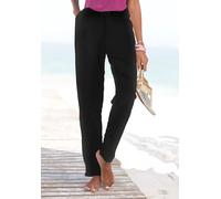 Jerseyhose BEACHTIME, Damen, Gr. 46, N-Gr, schwarz, Jersey, Obermaterial: 100% Viskose, unifarben, figurumspielend lang, Hosen Jerseyhose, mit Taschen, Jogginghose, Relaxhose, Basic (75856429-46) schw