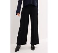 Jerseyhose BONPRIX "Jersey-Hose aus bequemen Punto di Roma", Damen, Gr. 36/38 (S), N-Gr, schwarz, Obermaterial: 68% Viskose, 28% Polyester, 4% Elasthan, loose fit, Hosen Jerseyhose, aus Viskose, Polye