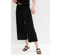 Jerseyhose BONPRIX "Jersey-Hose aus Rippe mit Bequembund", Damen, Gr. 40/42 (M), N-Gr, schwarz, Obermaterial: 63% Polyester, 32% Viskose, 5% Elasthan, loose fit, Hosen Jerseyhose, aus Viskose, Polyest