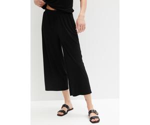 Jerseyhose BONPRIX "Jersey-Hose aus Rippe mit Bequembund", Damen, Gr. 48/50 (XL), N-Gr, schwarz, Obermaterial: 63% Polyester, 32% Viskose, 5% Elasthan, loose fit, Hosen Jerseyhose, aus Viskose, Polyes