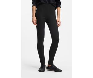 Jerseyhose BOSS ORANGE "Tegging Premium Damenmode", Damen, Gr. 40, N-Gr, schwarz (schwarz 001), Jersey, Obermaterial: 69% Viskose, 27% Polyamid, 4% Elasthan, unifarben, slim fit lang, Hosen Jerseyhose