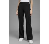 Jerseyhose BRUNO BANANI, Damen, Gr. 38, N-Gr, schwarz, Milano Rib, Obermaterial: 76% Polyester, 20% Viskose, 4% Elasthan, unifarben, gerade lang, Hosen Jerseyhose, in Anzug-Optik, moderner Wideleg-Sha