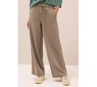 Jerseyhose CECIL, Damen, Gr. M, Länge 32, beige (natural taupe), Stoff, 61% Viskose, 32% Polyamid, 7% Elasthan, unifarben, gerade lang, Hosen Jerseyhose, High Waist (63134156-M) natural taupe