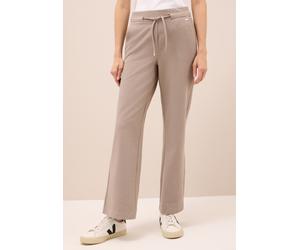 Jerseyhose CECIL, Damen, Gr. XXL, Länge 30, natural taupe, Stoff, 75% Polyester, 20% Viskose, 5% Elasthan, unifarben, loose fit lang, Hosen Jerseyhose, High Waist (78817915-XXL) natural taupe