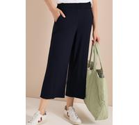 Jerseyhose CECIL "Style Neele", Damen, Gr. XS (36), N-Gr, blau (universal blau (länge 24)), Web, Obermaterial: 95% Viskose, 5% Elasthan, unifarben, bequem lang, Hosen Jerseyhose, mit elastischem Schlu