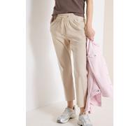 Jerseyhose CECIL "Style Tracey", Damen, Gr. XS (36), Länge 26, grain beige, Web, Obermaterial: 66% Baumwolle, 30% Polyester, 4% Elasthan, unifarben, regular fit knöchelfrei, Hosen Jerseyhose, mit elas