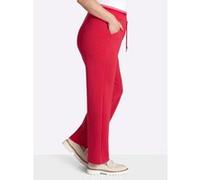 Sheego Jerseyhose mit gestreiftem Stretchbund 46 erdbeere