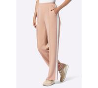 Jerseyhose HEINE, Damen, Gr. 38, Normalgrößen, rosa (beige, ecru), 50% Modal, 44% Polyester, 6% Elasthan, unifarben, Hosen Jerseyhose (44973666-38) beige, ecru