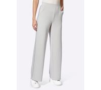 Jerseyhose HEINE, Damen, Gr. 44, Normalgrößen, grau (hellgrau), 50% Modal, 44% Polyester, 6% Elasthan, unifarben, Hosen Jerseyhose (79676933-44) hellgrau