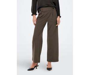 Jerseyhose JDY "JDYGEGGO NEW LONG PANT JRS NOOS", Damen, Gr. L (40), Länge 30, braun (chocolate braun detail:schwarz buttons), Jersey, Obermaterial: 95% Polyester, 5% Elasthan, unifarben, relaxed fit