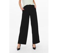 Jerseyhose JDY "JDYGEGGO NEW LONG PANT JRS NOOS", Damen, Gr. L (40), Länge 32, schwarz (schwarz detail:schwarz buttons), Jersey, Obermaterial: 95% Polyester, 5% Elasthan, unifarben, relaxed fit lang,
