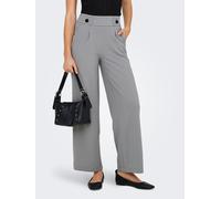 Jerseyhose JDY "JDYGEGGO NEW LONG PANT JRS NOOS", Damen, Gr. M (38), Länge 32, formal gray detail:schwarz buttons, Jersey, Obermaterial: 95% Polyester, 5% Elasthan, unifarben, modisch, Hosen (13308812
