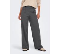 Jerseyhose JDY "JDYGEGGO NEW LONG PANT JRS NOOS", Damen, Gr. M (38), Länge 32, grau (medium grau melange detail:schwarz buttons), Jersey, Obermaterial: 95% Polyester, 5% Elasthan, unifarben, relaxed f