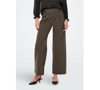 Jerseyhose JDY "JDYGEGGO NEW LONG PANT JRS NOOS", Damen, Gr. XL (42), Länge 30, braun (chocolate braun detail:schwarz buttons), Jersey, Obermaterial: 95% Polyester, 5% Elasthan, unifarben, relaxed fit