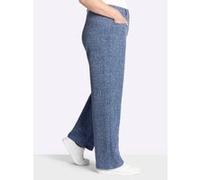 Jerseyhose SHEEGO, Damen, Gr. 54, Normalgrößen, blau (jeansblau), 98% Polyester, 9% Viskose, 2% Elasthan, unifarben, Hosen Jerseyhose (66429219-54) jeansblau