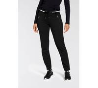 Jerseyhose KANGAROOS, Damen, Gr. 34, N-Gr, schwarz, Piqué, Obermaterial: 60% Baumwolle, 40% Polyester, Strukturmuster, Waffelmuster, unifarben, unifarben mit Farbeinsatz, bequem knöchellang, Hosen Jer