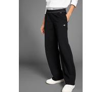 Jerseyhose KANGAROOS, Damen, Gr. 50, N-Gr, schwarz-weiß (schwarz, weiß), Sweatware, Obermaterial: 95% Baumwolle, 5% Elasthan, bedruckt, unifarben, unifarben mit Farbeinsatz, lässig geschnitten lang, H