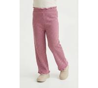 Jerseyhose KIDS ONLY "KMGMAUDE LIFE STRIPE WIDE PANT JRS NOOS", Mädchen, Gr. 110, N-Gr, sea pink stripes:mauve wine, Jersey, Obermaterial: 66% Polyester, 30% Viskose, 4% Elasthan, weit normal, Hosen J