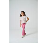 Jerseyhose KIDS ONLY "KMGPAIGE LIFE FLARED PNT NOOS", Mädchen, Gr. 116, N-Gr, heather rose, Jersey, Obermaterial: 65% Viskose, 30% Polyester, 5% Elasthan, unifarben, normal, Hosen Jerseyhose, mit ausg