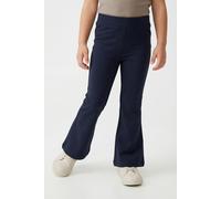 Jerseyhose KIDS ONLY "KMGPAIGE LIFE FLARED PNT NOOS", Mädchen, Gr. 122, N-Gr, night sky, Jersey, Obermaterial: 65% Viskose, 30% Polyester, 5% Elasthan, unifarben, normal, Hosen Jerseyhose, mit ausgest