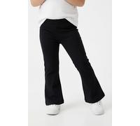 Jerseyhose KIDS ONLY "KMGPAIGE LIFE FLARED PNT NOOS", Mädchen, Gr. 128, N-Gr, schwarz, Jersey, Obermaterial: 65% Viskose, 30% Polyester, 5% Elasthan, unifarben, normal, Hosen Jerseyhose, mit ausgestel